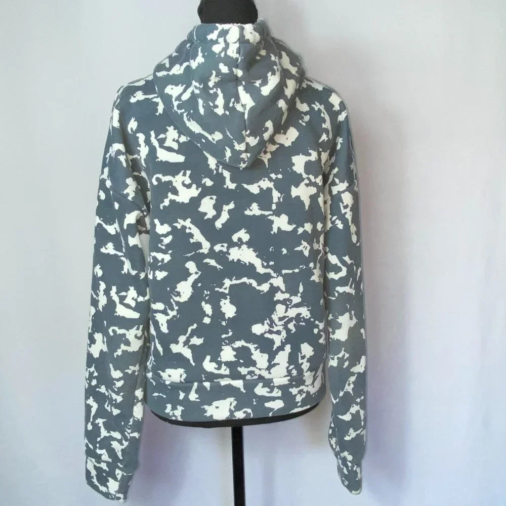 AQ Sport Hoodie Blue and White Cow Print - Picture 2 of 6